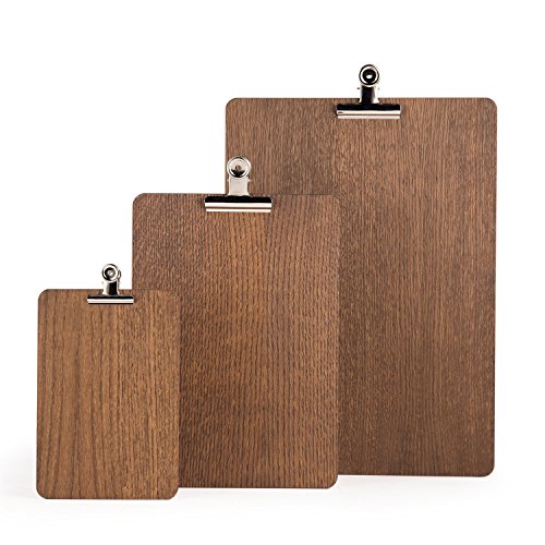 Madera portapapeles con clip de plata desmontable 240 x 340mm  Holds A4 Paper 