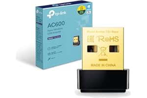 TP-Link Clé WiFi AC600 Mbps Archer T2U Nano, Adaptateur USB WiFi, dongle WiFi, Compatible avec Windows 11/10/8.1/8/7/XP, Mac OS X 10.9-10.13, Noir