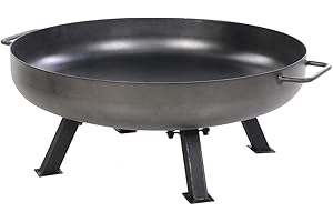 OUTLIV. Feuerschale Fuego, Stahl, Runde Form, Materialstärke 2 mm, Mit Entwässerungsloch Ø7 mm, dekorative Rostoptik, Ø60x24 cm, Schwarz