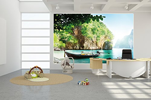 Poster Fischer-Boot in tropischer Bucht Wandbild Dekoration Urlaub Reisen Strand Paradies Bay Natur Insel Meer Travel Beach | Wandposter Fotoposter Wanddeko Wandgestaltung by GREAT ART (140 x 100 cm) - 9
