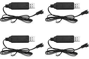 DollaTek 4PCS Chargeur de Batterie RC 3.7V Chargeur de Batterie Lipo avec Port SM-2P pour Voiture RC SCX24 Splatter Ball Gun FPV Drone Quadcopter