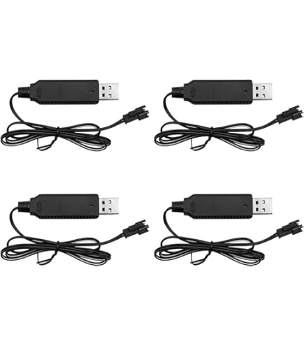 Chargeur USB 3.7V Pour Batteries RC – 2 Câbles Avec Indicateur LED, Protection Intégrée