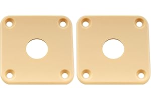 Musiclily Pro Plastikowa Zakrzywiony Płytka Gniazda Jack do Gitary USA Les Paul Epiphone Les Paul, Kremowy(2 szt.)