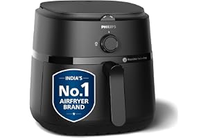 PHILIPS Air Fryer NA130, 6.2 Litre, Extra Large, 100% Food Safe | uses up to 90% less fat, 1700W, with Rapid Air Technology (Black)
