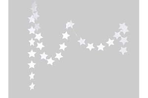 ‎RENNA DELUXE renna deluxe Sterne Girlande Papiergirlande Sterngirlande Dekoration Geburtstag Weihnachten Party Hochzeit (Weiß) | Handmade in Deutschland