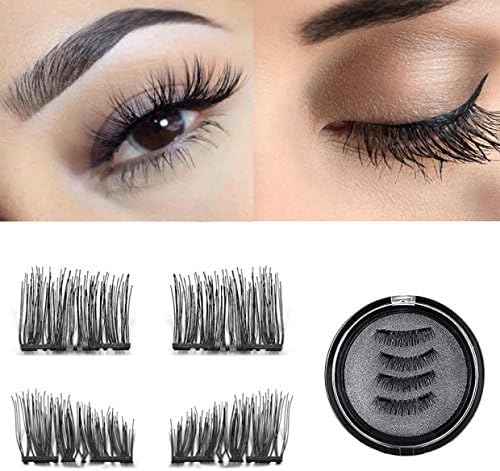 JONKUU Magnetic Eyelashes Reusable Natural Eye Lashes Fake Eyelashes Premium Quality Full Cover Eyelashes (002 (4pcs))
