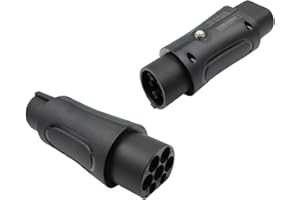 VECO CHAJOR Type 2 to Type 1 Ev Charging Cable Car Charger Adapter - 32A 7.2 kW Type 2 (Power supply side) to Type 1 （car port）- 1-Phase Black Connector With Protective Case