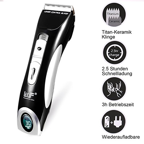 ACEVIVI Haarschneider Barttrimmer Körpertrimmer Elektronische Friseur Set Haarschneidemaschine für Kinder und Herren mit Akku und Netzbetrieb mit 2 Kammaufsätze(3-12mm), Schwarz - 2