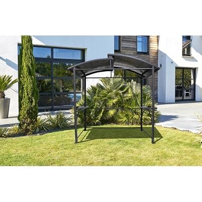 DCB GARDEN Abri pour barbecue autoportante Abri barbecue, aluminium marron foncé, 3.6 m²