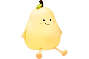 Finetoknow Lucina Notte Bambini Pera Luci Notturna per Bambini LED Luce Calda Carica USB Mini Lampada da Tavolo Lampada Notturna Silicone Luce Notturna Neonato 11,5 * 13CM