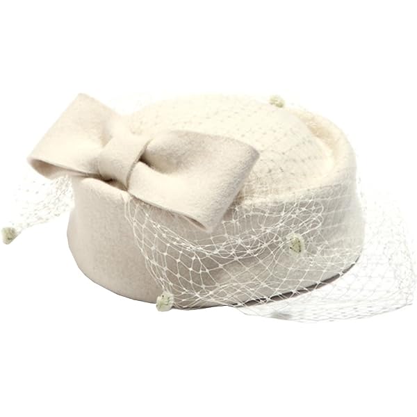 Whiteley England Vintage Ivory Wool Pillbox Fascinator Dutches of Cambridge Hat Whiteley Hats Duchess Of Cambridge Straw Pillbox Hat - Off  main image 2