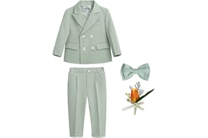 GUOCU Boys Suits Boys Wedding Suits Gentleman Outfits Prom Suit Children's Clothes Sets Kids Waistcoat Suit Baby Boy Birthday Party Ceremony Performance Tuxedo Formal Suits