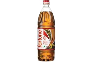 Fortune Premium Kachi Ghani Pure Mustard Oil, 910G PET Bottle (Weight May Vary)