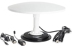 KUMA Cosmos TV Antena Amplificador Kit – Exterior TDT HDTV Antenna Omnidireccional para Auto Caravana Autocaravana Camioneta Barco – 12v Portátil Digital HD BaseTornillo Potente Pulpo Television