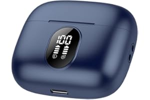 QXQ Auriculares inalámbricos Bluetooth 5.4, diafragmas de 13.4mm con Big Bass, 4 micros para Llamadas nítidas con AI, EQ Personalizado, Azul Misterioso