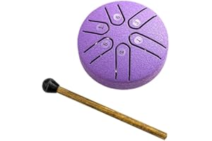 YXRRVING Zungentrommel aus Stahl, 7,6 cm, 6 Töne, Buddha-Steine, Stahlzungentrommel mit Schlägelhalter, sorgenfreie Trommel, Klangheilungstrommel, Handpan-Trommel für Meditation, Unterhaltung, musikalische