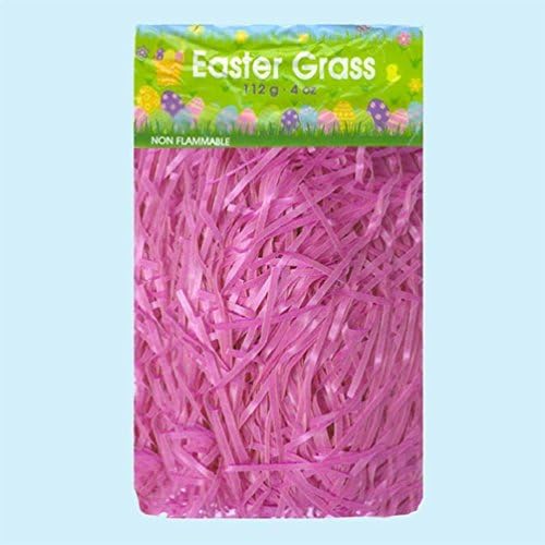 Easter Arts Craft Bonnet Decorations Egg Hunt - Pink or Purple Plastic Grass