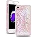 Produktbild SMART LEGEND für iPhone 7 Hardcase Liquid Hülle Glitter Case Hartschale Transparent Schutzhülle Handyhülle Fließen Flüssig Schwimmend Premium Shiny Glanz Sparkle Bling Diamant Strass Tasche Skin Schale Hart PC Clear Kristall Handytasche Etui - Kleines Herz Weiß
