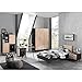 Produktbild Lomadox Jugendzimmer Komplettset massiv schwarz, Birke massiv natur lackiert, 90x200 cm Jugendbett, Nachttisch, 150cm Kleiderschrank, Highboard, Schreibtisch und Container