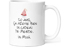 LUIGI COLLECTION Mug Anniversaire 50 ans Humour Tasse Message drôle Idée Cadeau Original Rigolo pour Ami Homme Femme Collègue Copain Copine pour Joyeux Anniversaire Cinquante Ans Cinquantaine.