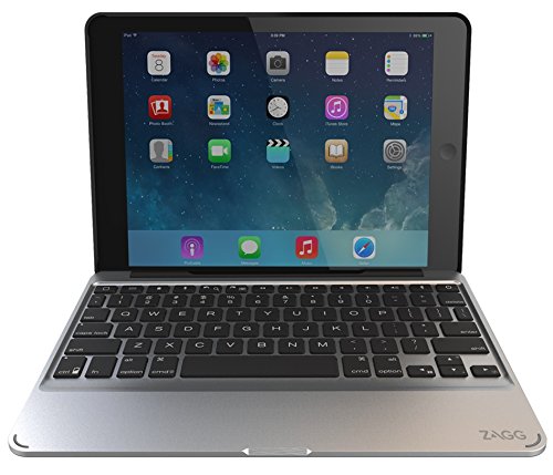 ZAGG Slim Book für iPad Air 2, Ultraschlanke Bluetooth Tastatur mit abnehmbare Hülle und hintergrundbeleuchteten Tasten – schwarz (Deutsches Tastaturlayout) - 2