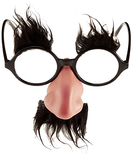 Carnival Toys 6825 – Brille mit Nase, Bart und Augenbrauen, Zubehör, Einheitsgröße, schwarz/rose - 2