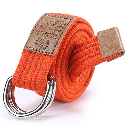 Preisvergleich Produktbild Svyioo Taktischer Gürtel Unisex Nylon Canvas Student Doppelschnalle Lässig Schnellverschluss Orange 115cm A2000