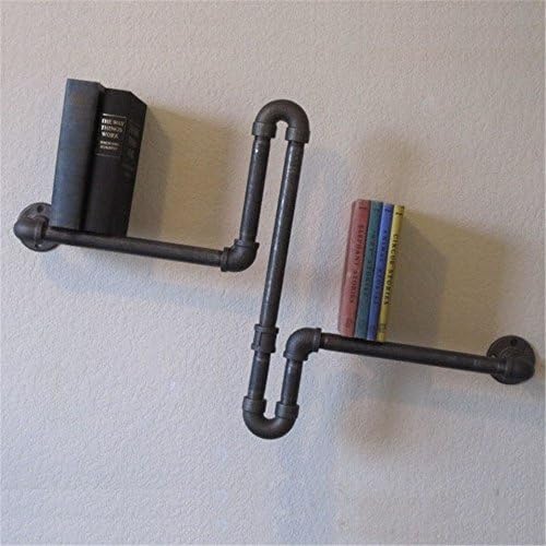 Shelf iron shelves wall-mounted on the walls, wooden shelving industrial style reminiscent of the water pipe mount