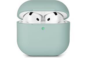 AOTUAO Hülle Kompatibel mit AirPods 4 Hülle Case (2024), Weiches Silikon Stoßfeste Schutzhülle für AirPods 4. Generation Case Cover mit Voller Sturzschutz, Front-LED Sichtbar, Cloud Grey
