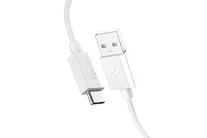Spigen USB-A to USB-C 1 Metre Kablo 60W Güç/Hızlı Şarj / 480 Mbps Data Aktarım Hızı Type-C Ekstra Dayanıklı White - ACA08715