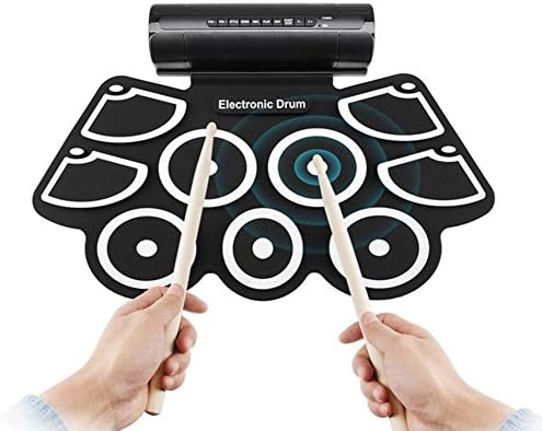 Drum Roll Up Electronic 9 Portable Pad Waterproof Silicone Foldable Digital Kit With Speaker For Kids Beginners