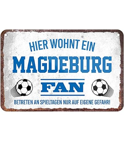 Magdeburg Fan Blechschild – Wanddekoration Mit Spruch, 18x12 Cm, Inkl. Saugnapf & Kordel