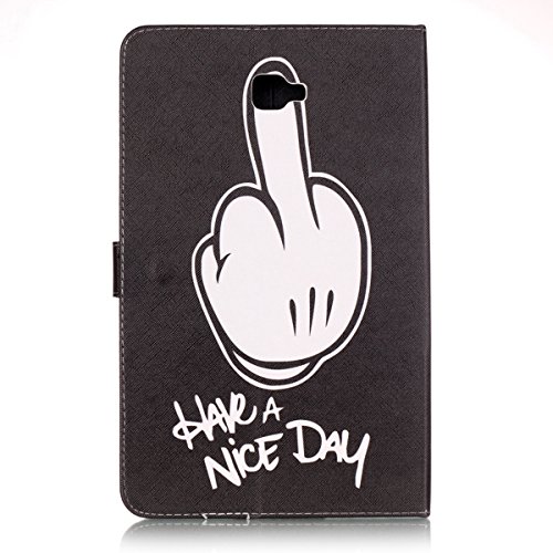 Samsung Galaxy Tab A 10.1 Hülle,Galaxy Tab A 10.1 (2016) Ledertasche Smart Cover,Ekakashop Bunt Muster Painting Finger Flip Magnetverschluss PU Leder Wallet Case Kunstleder Etui Schale Ständer Tasche Etui Schutzfolie mit Einstellbarem Blickwinkel Schutzhülle und Kreditkarte Card Holder Slot für Samsung Galaxy Tab A 10.1 Zoll (2016 Version SM-T580N SM-T585N) + 1x Kostenlos Ständer (Farbe zufällig) - 6
