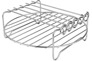 JILIJIA Air Fryer Rack-_HD9904/00 Doppellagiger Regal Spieß RackAir Friteuse Grill mit Spießen Zubehör Mehrzweck-Edelstahl Airfryer Grillrost (22cm)