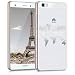 Produktbild kwmobile Hülle für Huawei P8 Lite (2015) - TPU Silikon Backcover Case Handy Schutzhülle - Cover klar Weltkarte Umriss Design Silber Transparent
