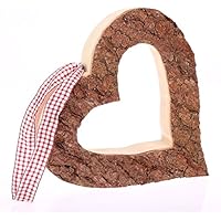 Holzdeko Herz Elegant groß, Ausführung Rinde, Weihnachtsdeko, Holzherz Weihnachten