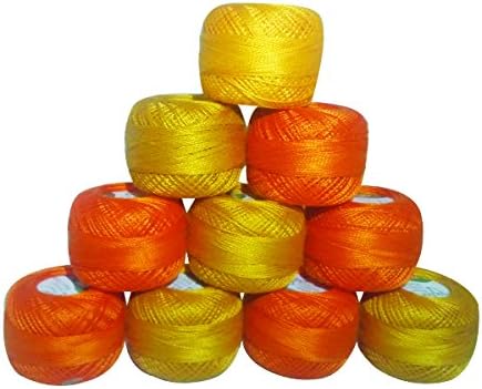10 Anchor Pearl Cotton Balls / Size 8 (85 Meters each) / 10 Coloured Crochet Cotton Thread-10gm Per Ball- Knitting, Lacey Craft- 85 Metres