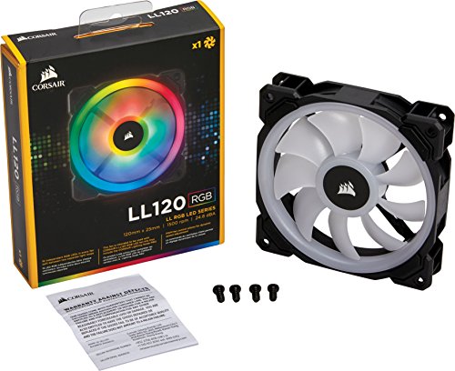 Corsair LL120 RGB Ventilador de PC  120 mm  Doble Halo RGB LED PWM  Paquete Soltero