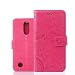 Produktbild LG K8 (2017) Hülle, LG K8 (2017) Schutzhülle, Alfort Carving Lederhülle Premium PU Leder Tasche Case Cover für LG K8 (2017) 5.0" Smartphone Schmetterling (Rote)