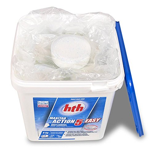 NEUHEIT – hth MaxiTab 200g ACTION 5 EASY (wasserlöslicher Beutel), 5 in 1 MultiTabs zur Poolwasserpflege - 4