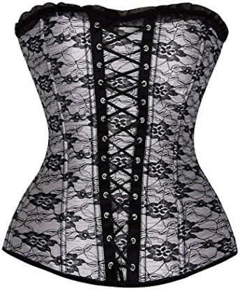 caoji Womens Corset Weight Loss Body Cincher Tummy Control Waist Training Top (White, XXL)