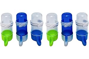 Toyvian Lot de 6 Abreuvoirs Automatiques pour Perroquets, Fontaine à Eau 240 ML en Plastique Solide, Outil d'alimentation en Eau pour Oiseaux en Cage, Accessoire Pratique Couleur