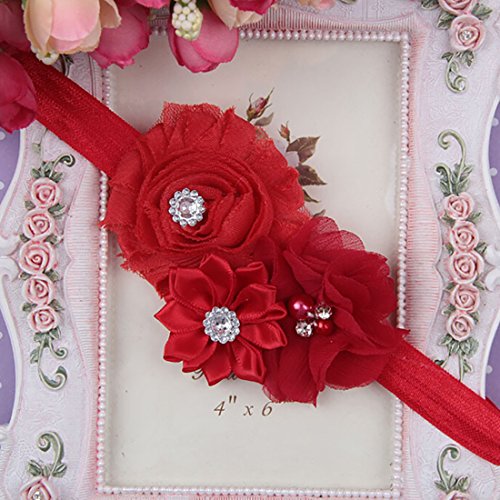 Baby Toddler Pearl Chiffon Flower Headbands Hair Band Infant Fabric Cute Soft Accessories