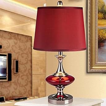 Modern/Contemporary Table Lamp Bedside Lamp In Red Shade: Amazon.co.uk