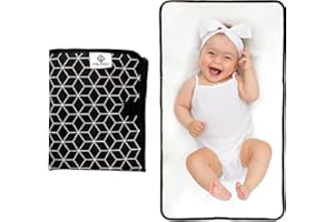 FS Pro Baby Portable Nappy Changing Mat – Foldable Travel Wipe Clean Large Waterproof Change Mat Padded (Black)