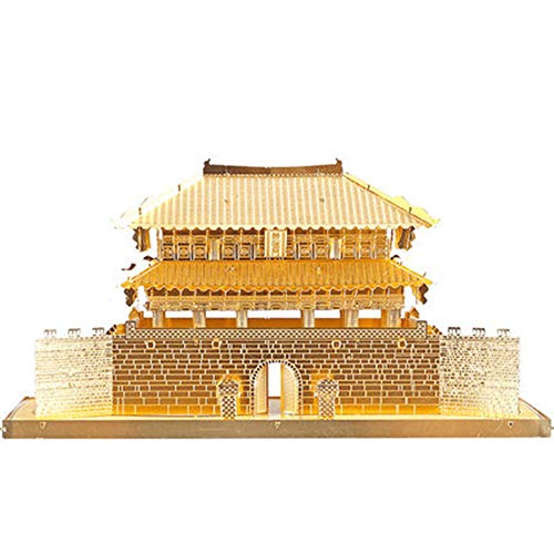 Preisvergleich Produktbild 3D dreidimensionales Puzzle Metall Chongli Tür montiert architektonisches Modell DIY Handarbeit Kreatives Spielzeug Geschenk Ornamente Einheitsgröße gold