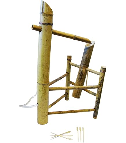 Wasserspiel Outdoor Brunnen Japanischer Stil Bambus Brunnen mit Pump-Kit  fr Hinterhof Rasen : Amazon.de: Garten