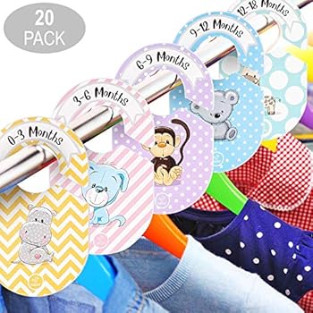 Novelfun Lot De 6 Separateurs De Garde Robe De Bebe Ronds En Plastique Pour Chambre Denfant De 0 A 3 Mois A 18 A 24 Mois Pour Organiser Les Vetements De Bebe Rangements