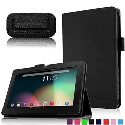 Infiland Folio Hülle Case Schutzhülle Tasche für 7 ''7 Zoll Google Android Tablet-PC inklusive ALLDAYMALL A88S / A88X 17,8 cm (7 Zoll) Tablet-PC, rotor® 17,8 cm (7 Zoll) Android Tablet PC, JEJA 7 Zoll Android Google Tablet PC, Dragon Touch Y88X 7 Zoll Tablet PC, Trimeo 7 Zoll Tablet PC, Arespark Ultrathin 7 Zoll Tablet PC, PHROG7 Tablet PC (7 Zoll), Rixow Ultrathin 7 inch Tablet PC( Überprüfen Sie bitte die Details der kompatibelen Tablet-Modell-Liste in Produktbeschreibung)(Schwarz)