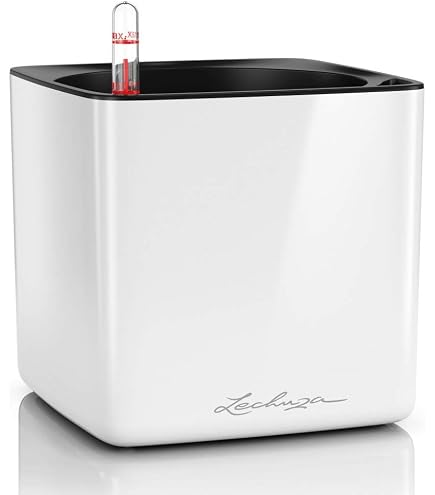 Pot de fleur Lechuza Cube Cottage 40 cm Graphit pas cher | Achat/vente